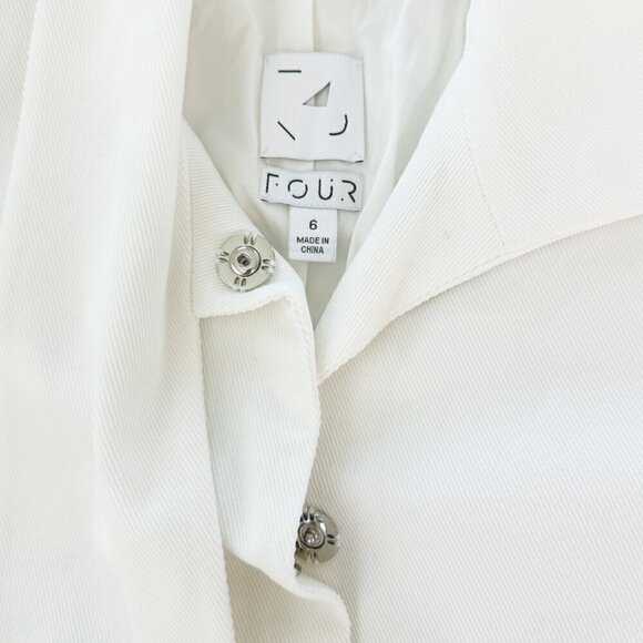 Four. Brand Boutique Off White Twill Cavalry Military Jacket Coat Sample NEW 6 - Picture 5 of 5